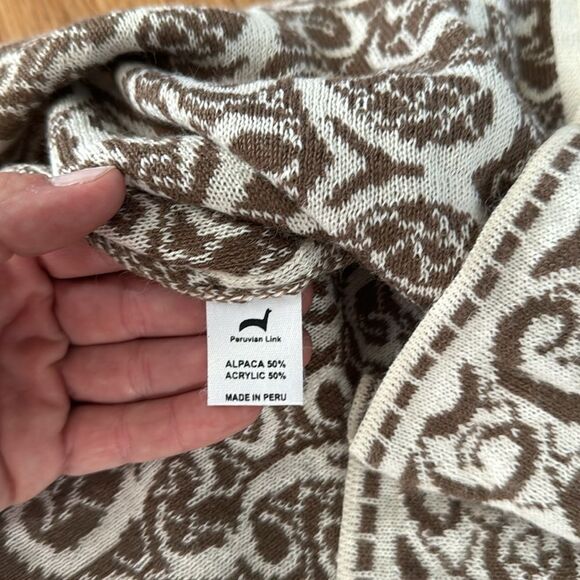 Peruvian Link Women's Monterey Cardigan Sz Small Alpaca Collection Camel Cozy - Picture 11 of 11